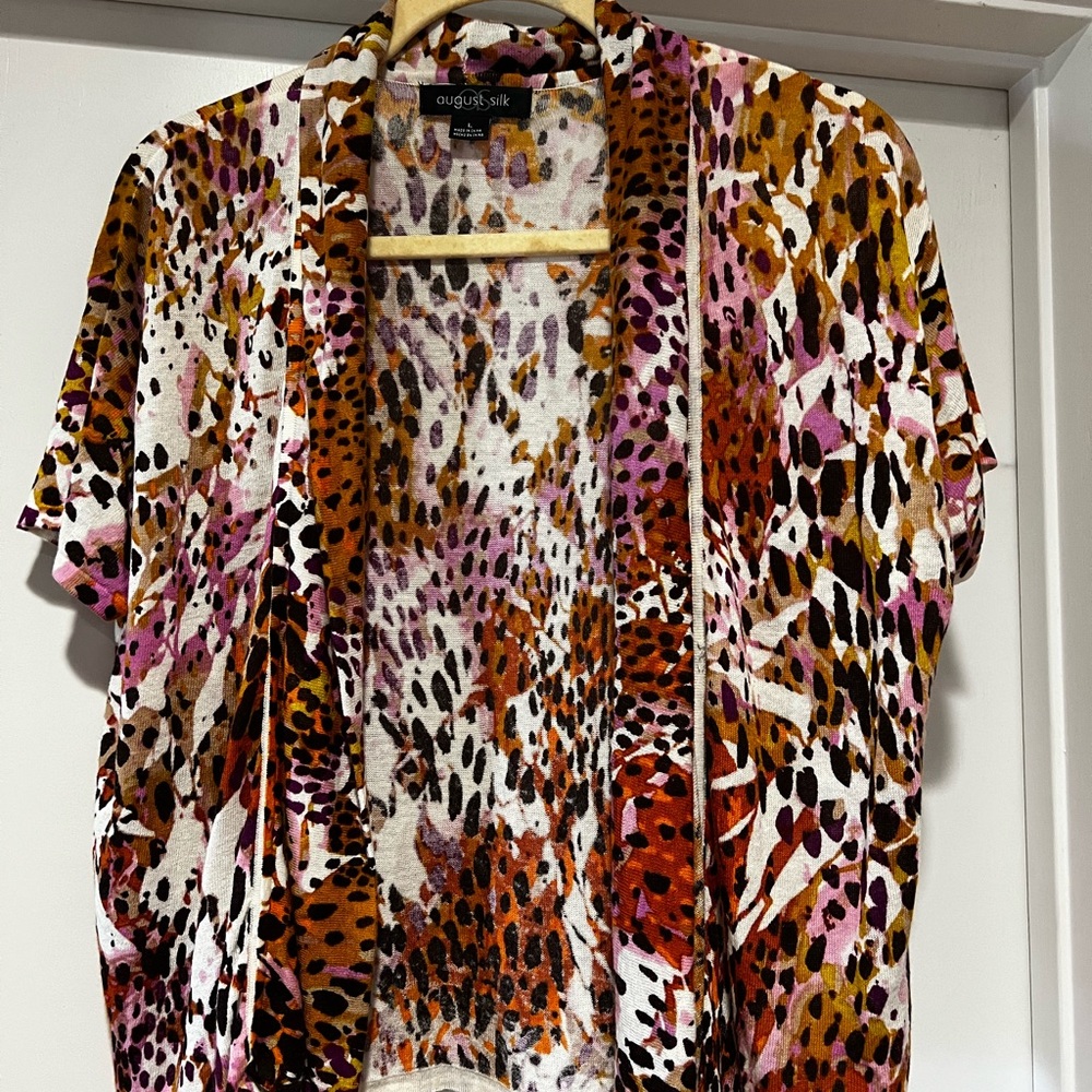 🛍️ August Silk Women's Vibrant Animal Print Blouse
